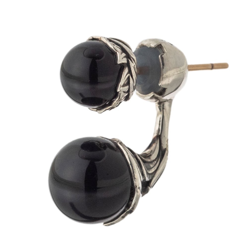 オニキスボールイヤージャケット ACE0170 Onyx ball ear jacket シルバーアクセサリー Silver Jewelry Brand