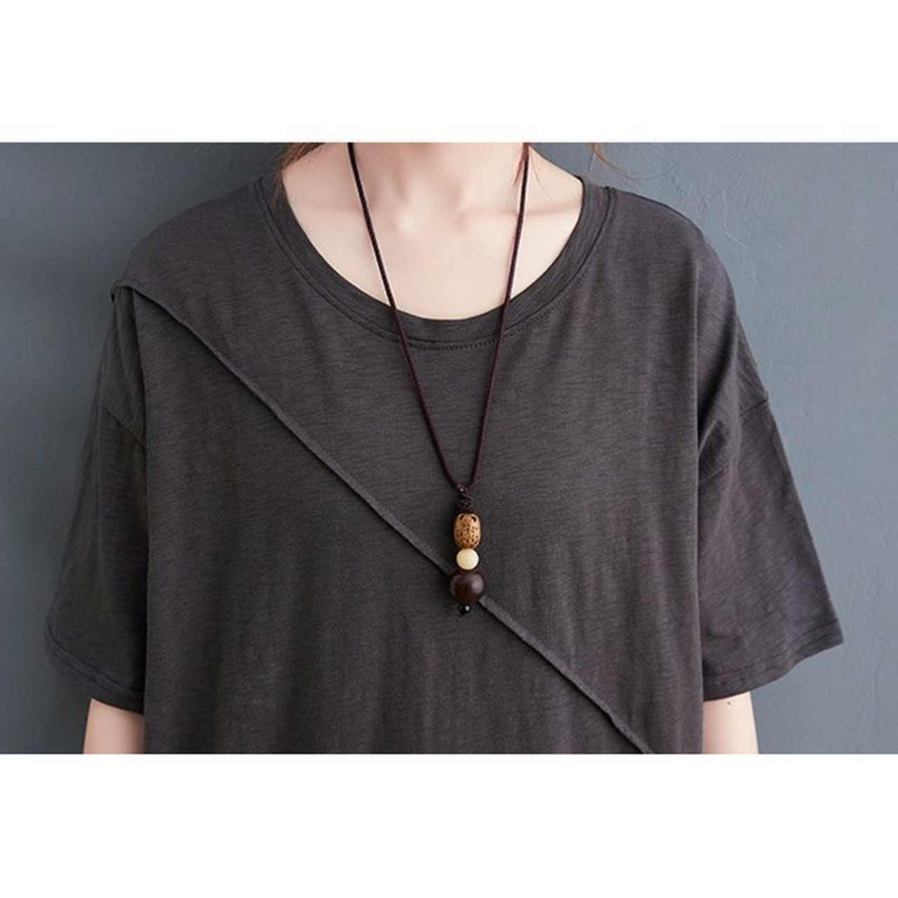 斜め切り替え Tシャツ  30016