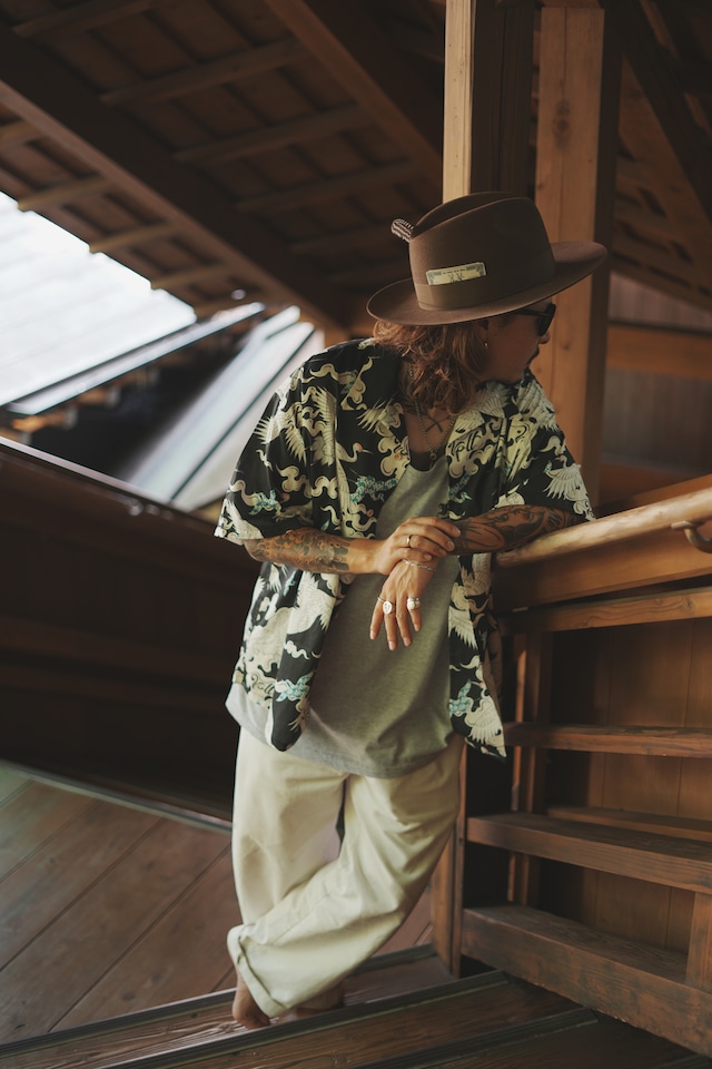 VOLT×GOODHELLER " CRANE ALL-OVER PRINT ALOHA SHIRT "