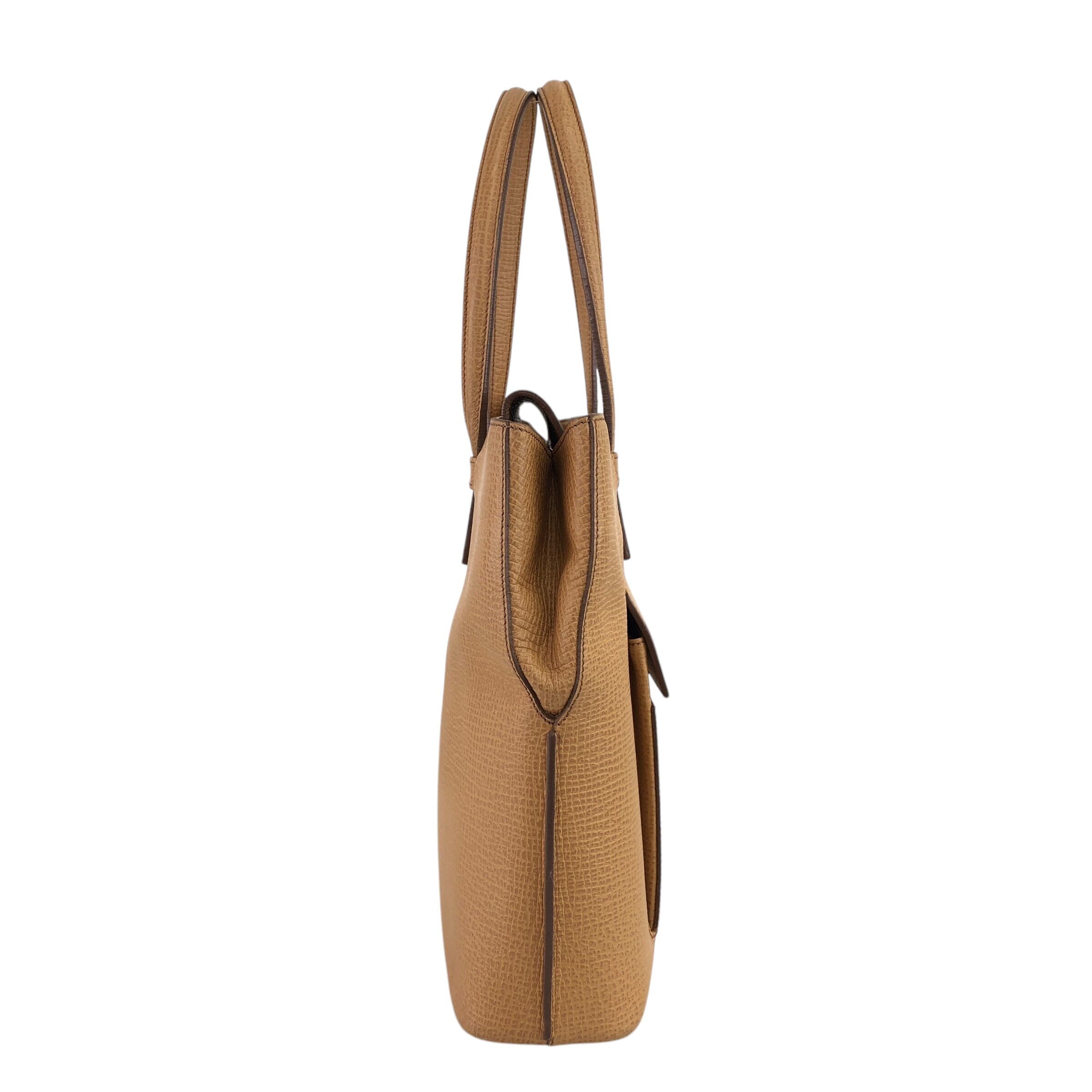 LOEWE ロエベ ハンドバッグ キャメル ロゴ レザー 型押し vintage 