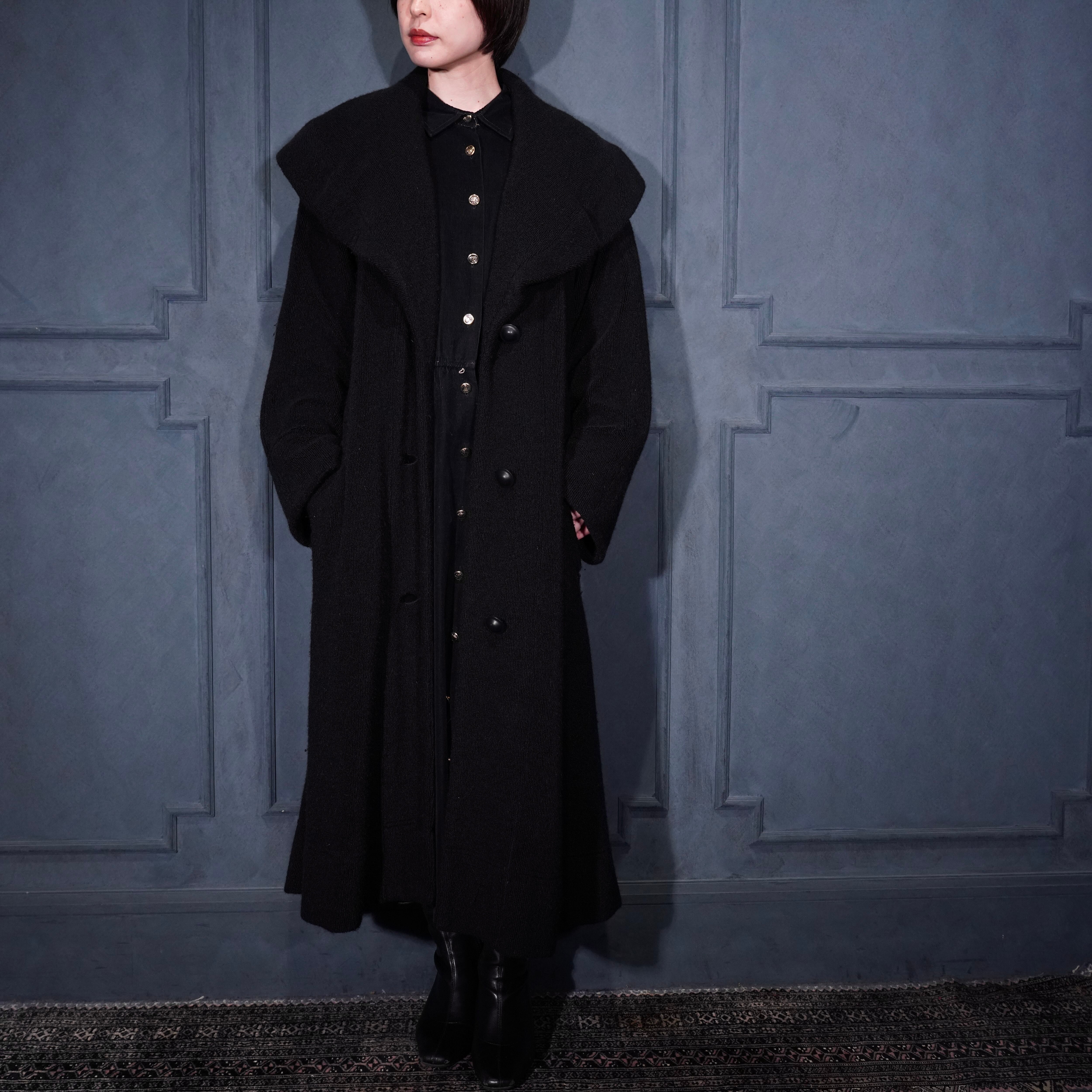 ISSEY MIYAKE BIG COLLAR DESIGN SILK WOOL OVER COAT/イッセイミヤケ