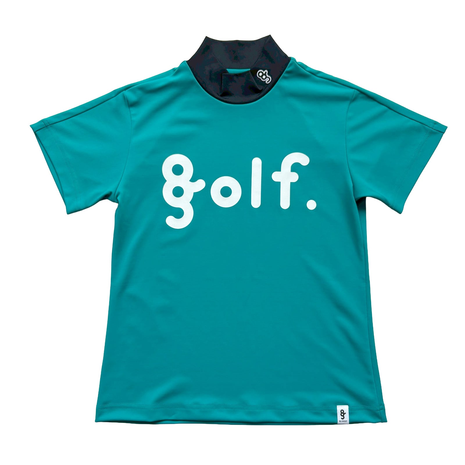 【WOMEN'S】LOGO PRINT MOCK NECK SHIRT -TURQUOISE / BLACK-