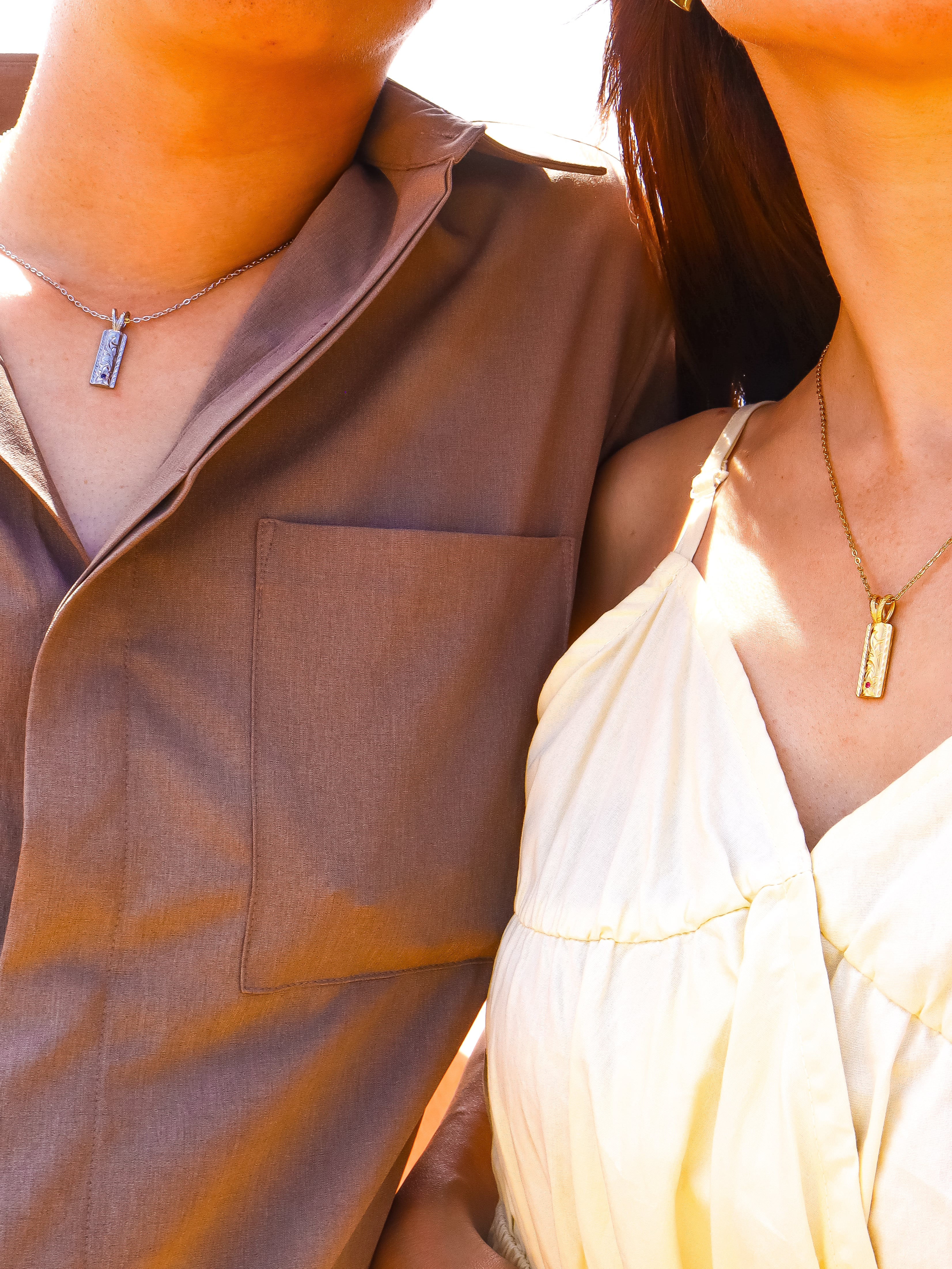 Ruby & Sapphire Pair Hawaiian Necklace