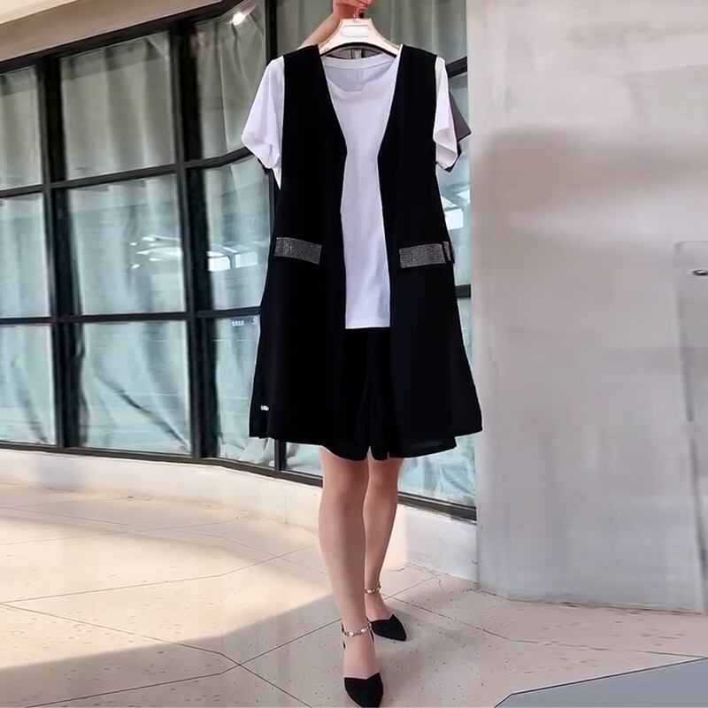 サマースタイルスリムカジュアル 大きめサイズ 夏物 ミックスインファッション30189567056