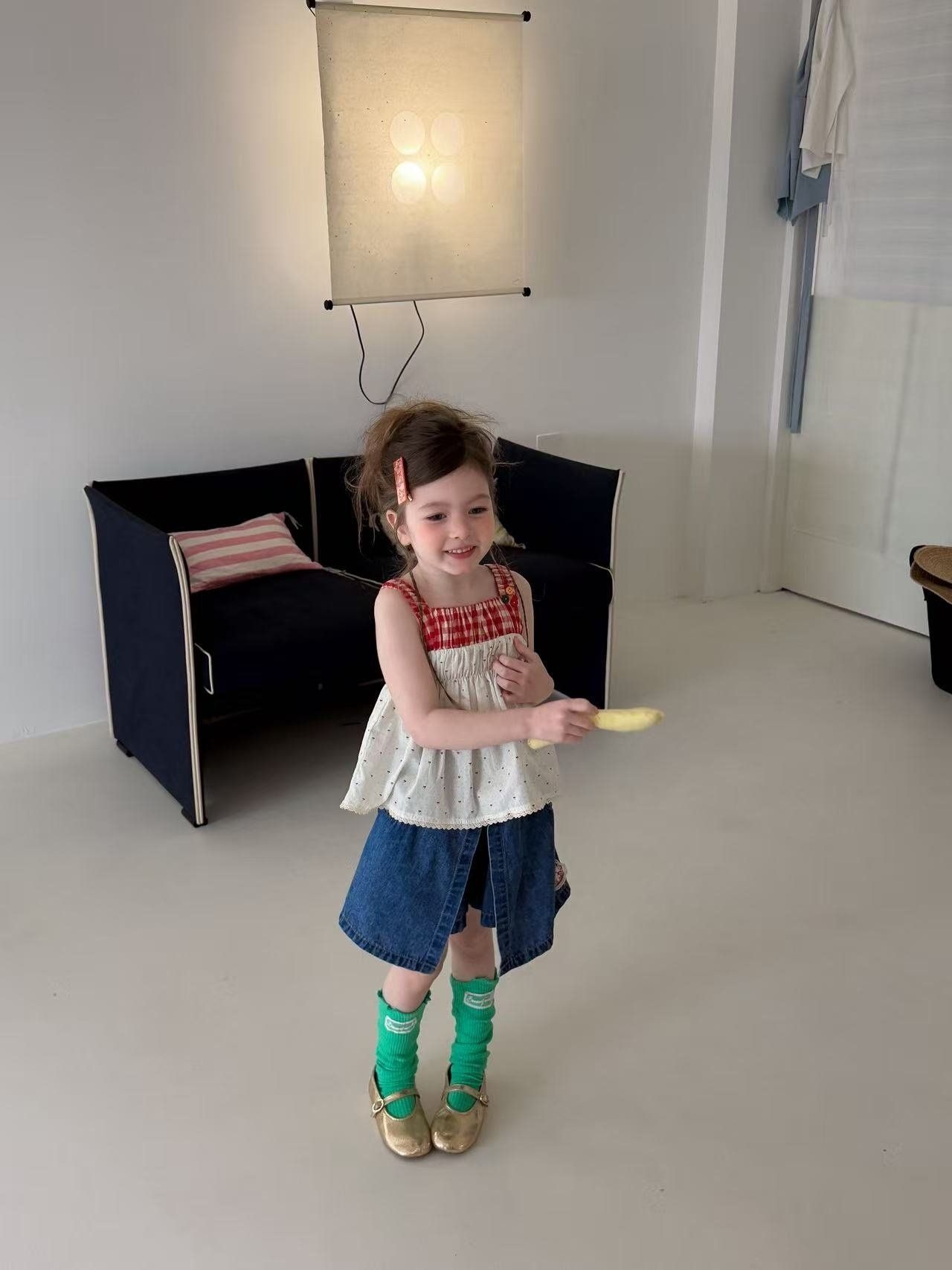 [aiai] Cherry Dot Check Blouse / [아이아이] 체리도트체크블라우스