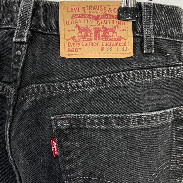 Levi's 560 ブラックデニムパンツ　W33L30 2002年製　後染め