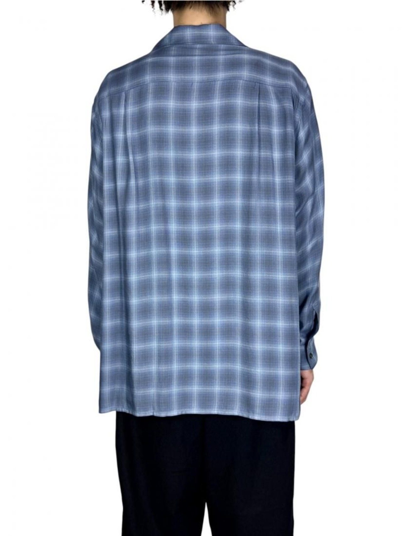 【YOKE】Modal Plaid Open Collar Shirt