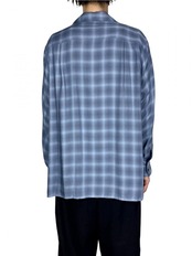 【YOKE】Modal Plaid Open Collar Shirt