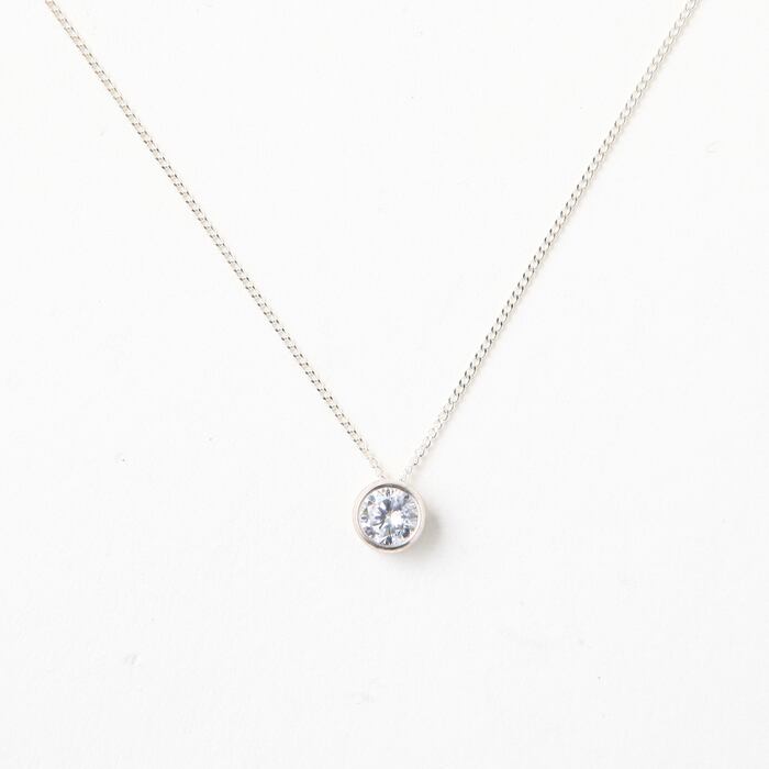 4月 誕生石 CZダイヤモンド AAAAA(A5) CLASS ネックレス 0.5ct 