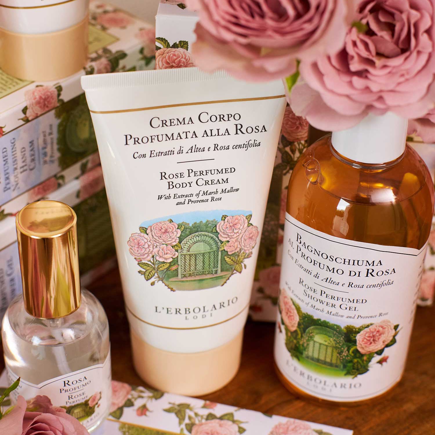 L'Erbolario ボディクリーム 200ml＆パフューム50ml Ortensia】オルテンシア パフュームドボディクリーム 200ml