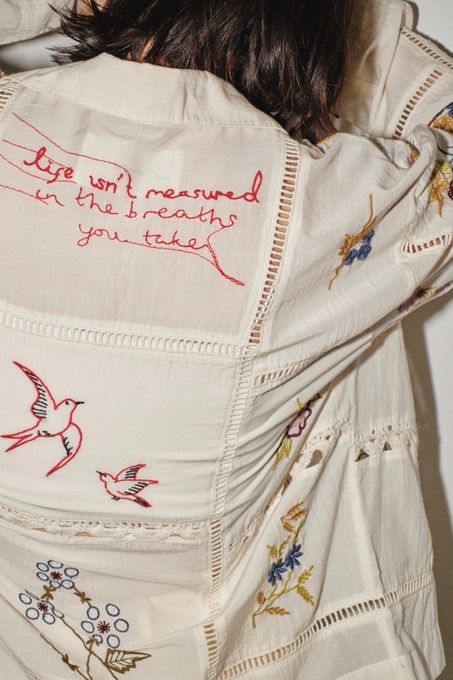 TODAYFUL　Embroidery Patchwork Shirts エンブロイダリーパッチワークシャツ　Ecru
