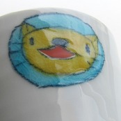 村田菜穂美作　オーレマグカップ　「まる紋アニマル」黄色いハンドル　［2104130000232］