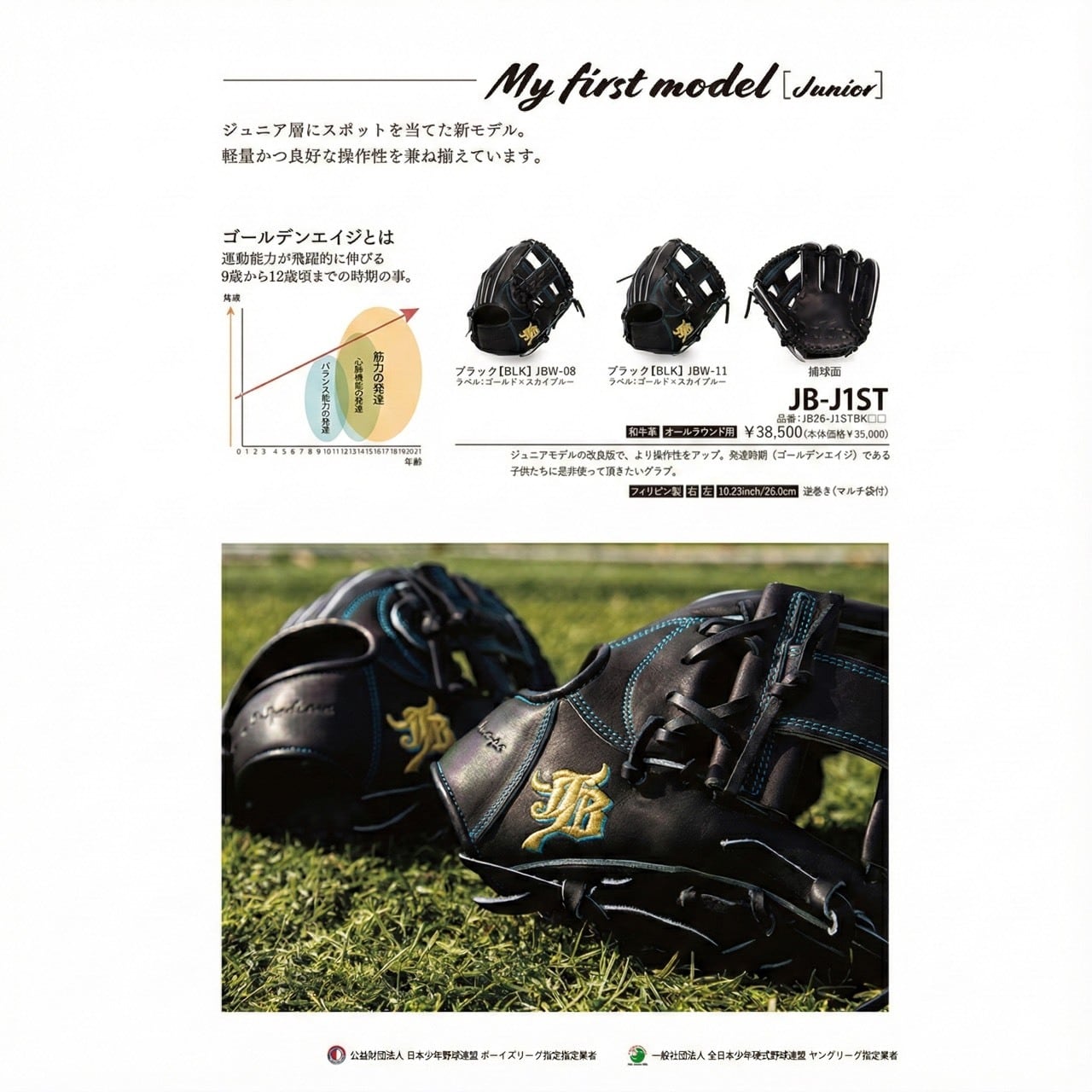 2026NEW】和牛JB ジュニアグローブ JB-J1ST ゴールデンエイジ向け