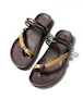 Italian Leather Foot Bed Code Strap Sandal　Brown