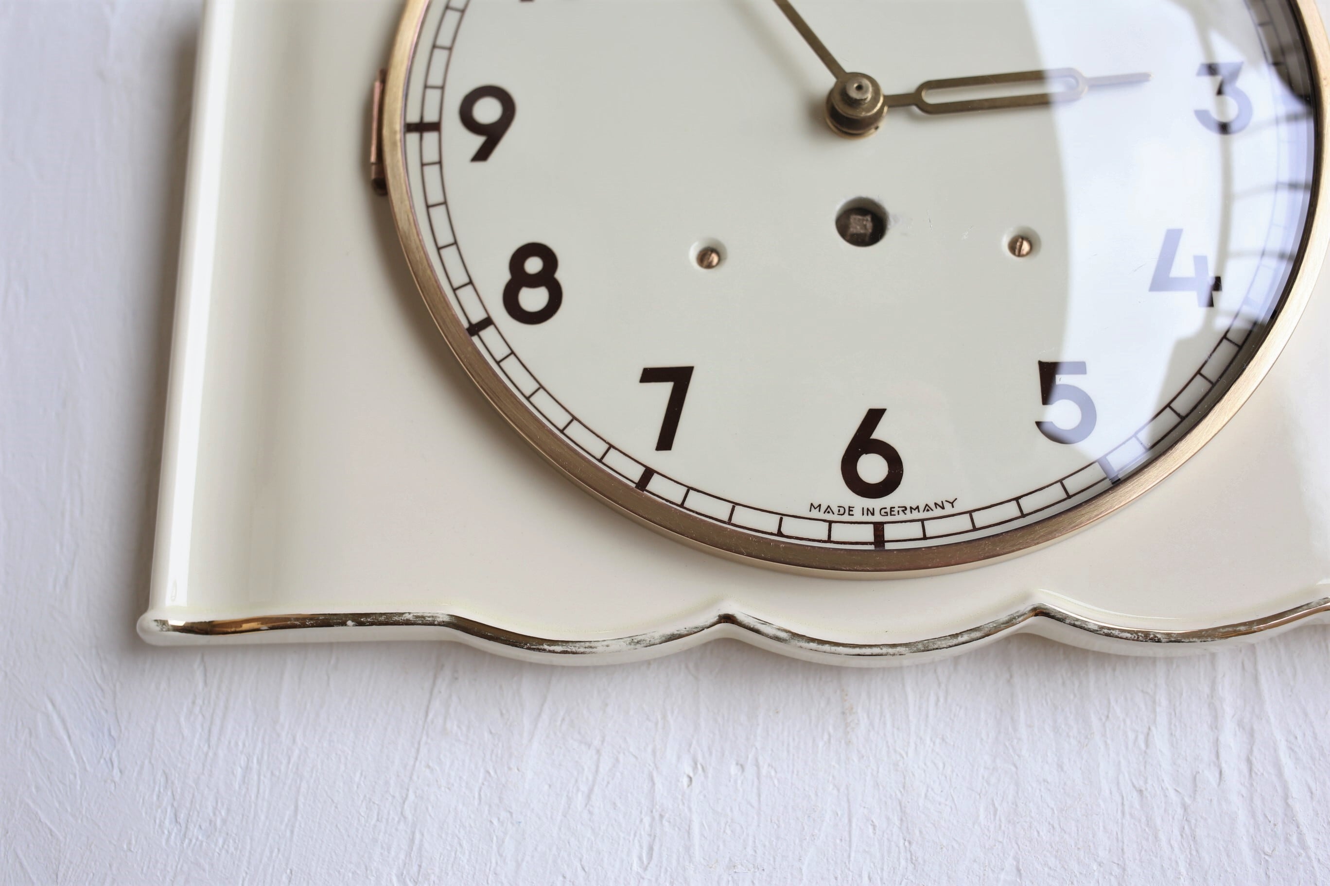 ドイツ アンティーク ヴィンテージ Kienzle 陶器製 掛時計 （スイープ