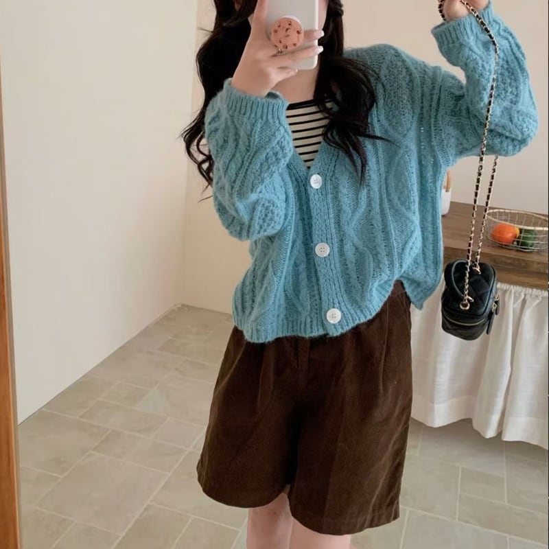 【outer】5色展開ニットカーディガン Q8157