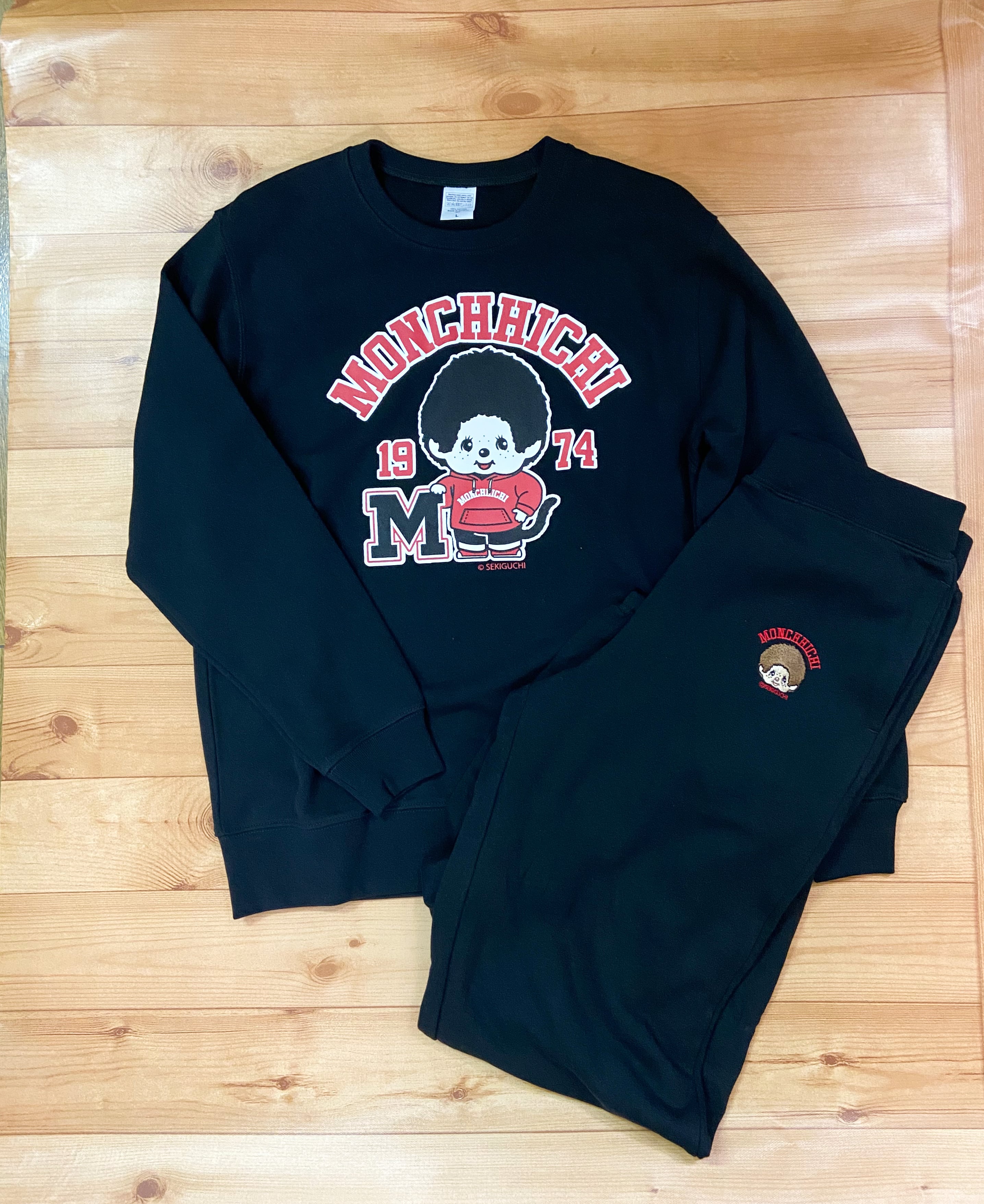 カレッジモンチッチ スウェット上下セット ブラック | burly