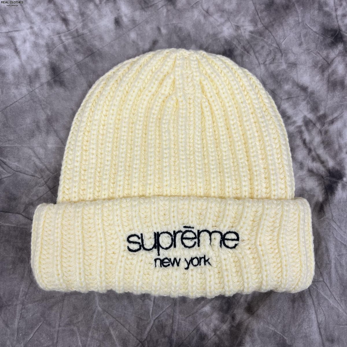 22FW購入先Supreme Ribbed Beanie Black リブ ビーニー ブラック