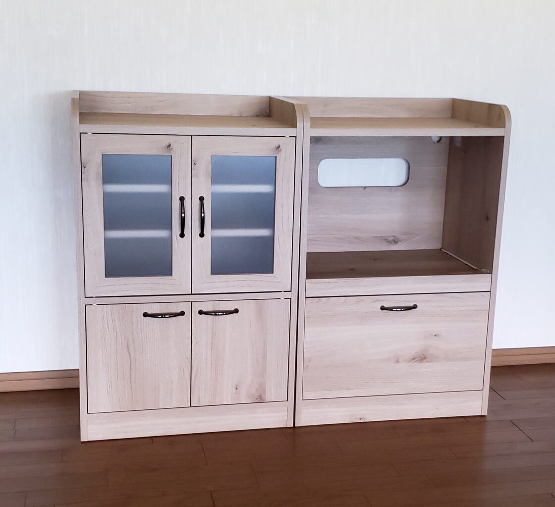 3色から選べる】【完成品】 キッチン収納 ミニ食器棚YB-B 高さ90cm 