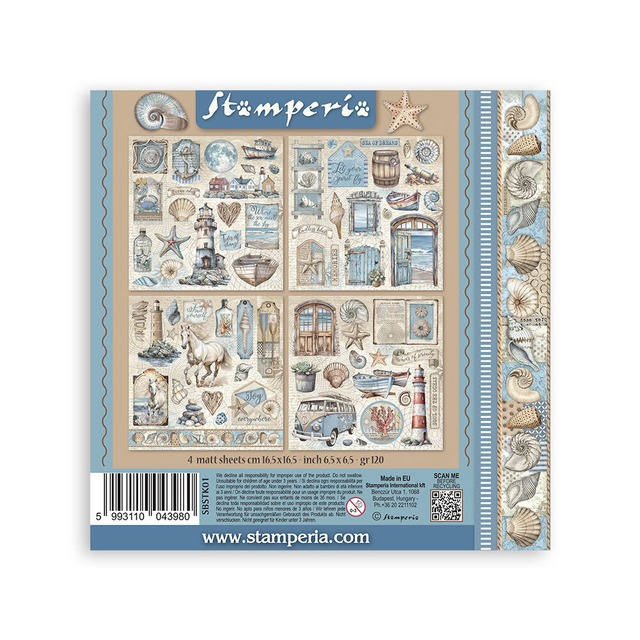 Stamperia Stickers - Silent Sea　ステッカーシート4枚入り　SBSTK01【Stamperia（スタンぺリア）】[ST-154s]