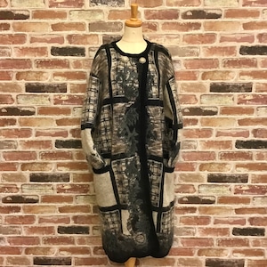 Pattern Knit Long Coat