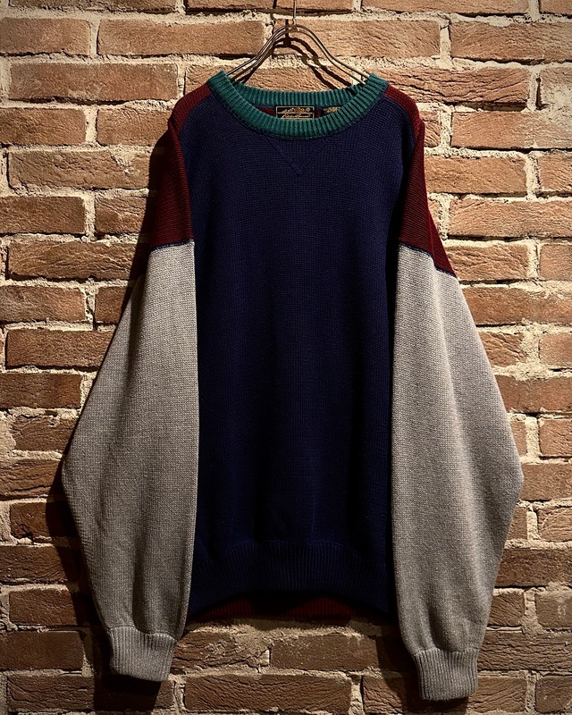 【Caka act3】90’s “Eddie Bauer” Color Switching Vintage Loose Knit