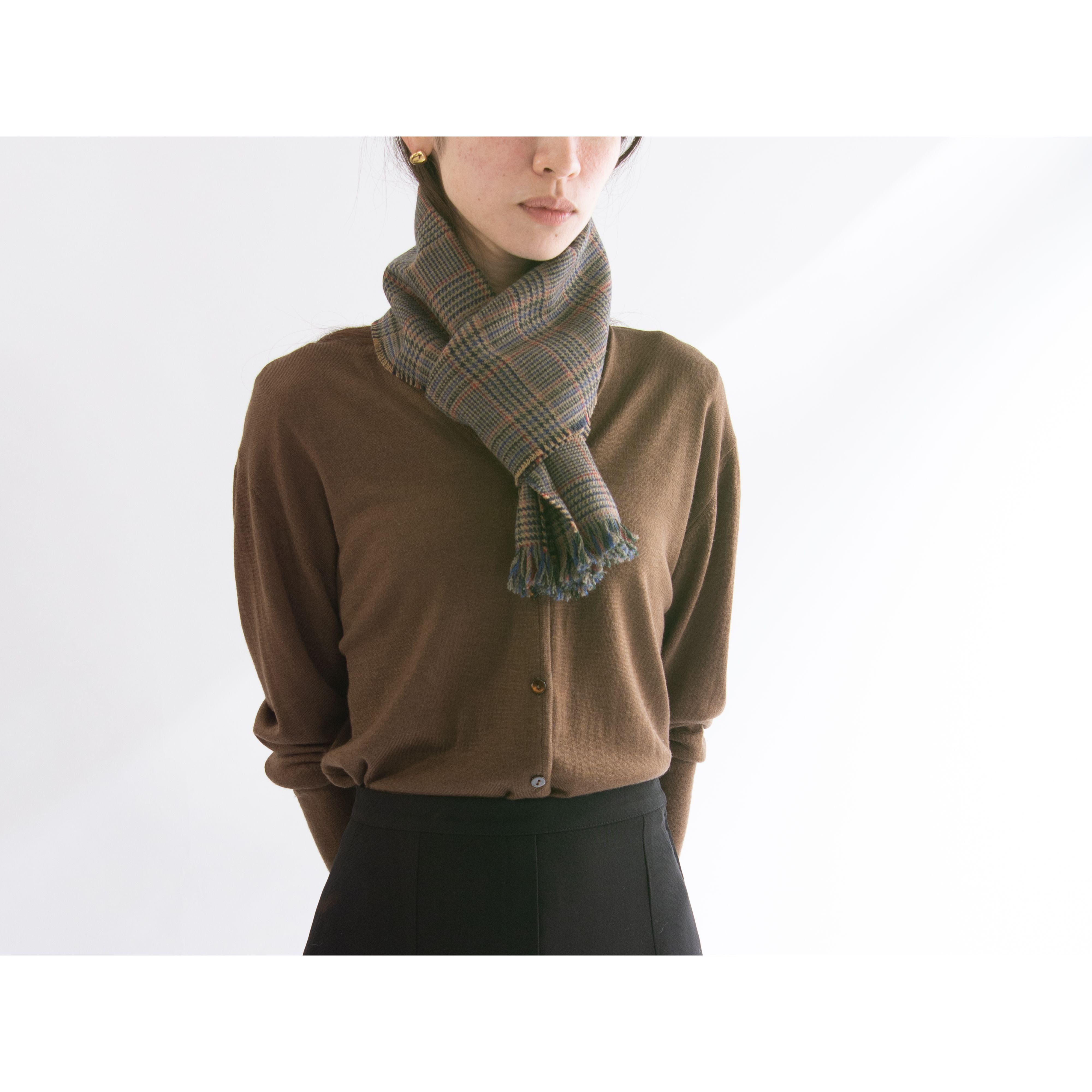 AVOCA HANDWEAVERS】Made in Ireland 100% wool check scarf（アヴォカ