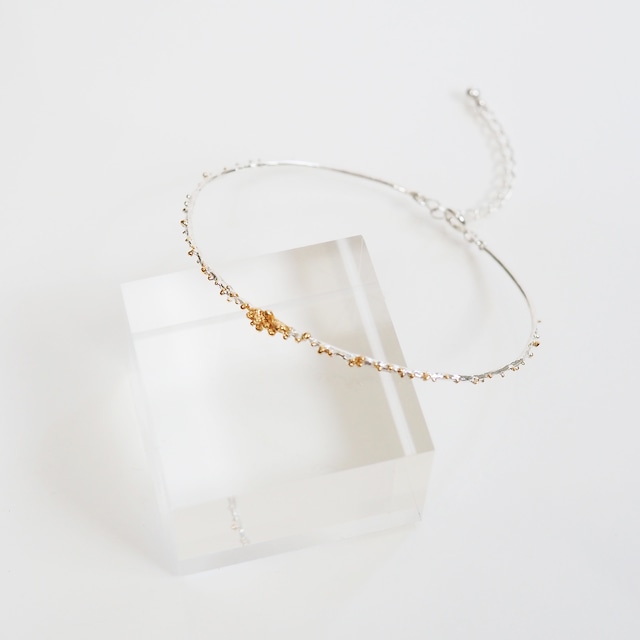 ミモザのブレスレット(silver×gold)