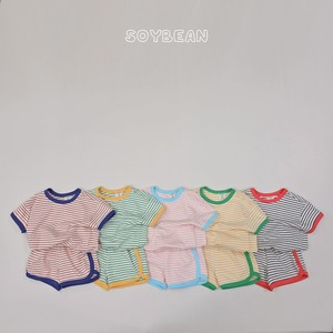 【ﾉﾍﾞﾙﾃｨ＆送料無料】Ringer Stripe Top and Bottom Set / soy bean