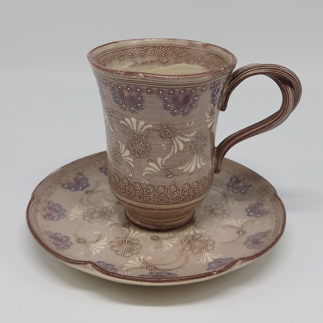 紫彩華紋　マグカップ＆ソーサー「輪花」