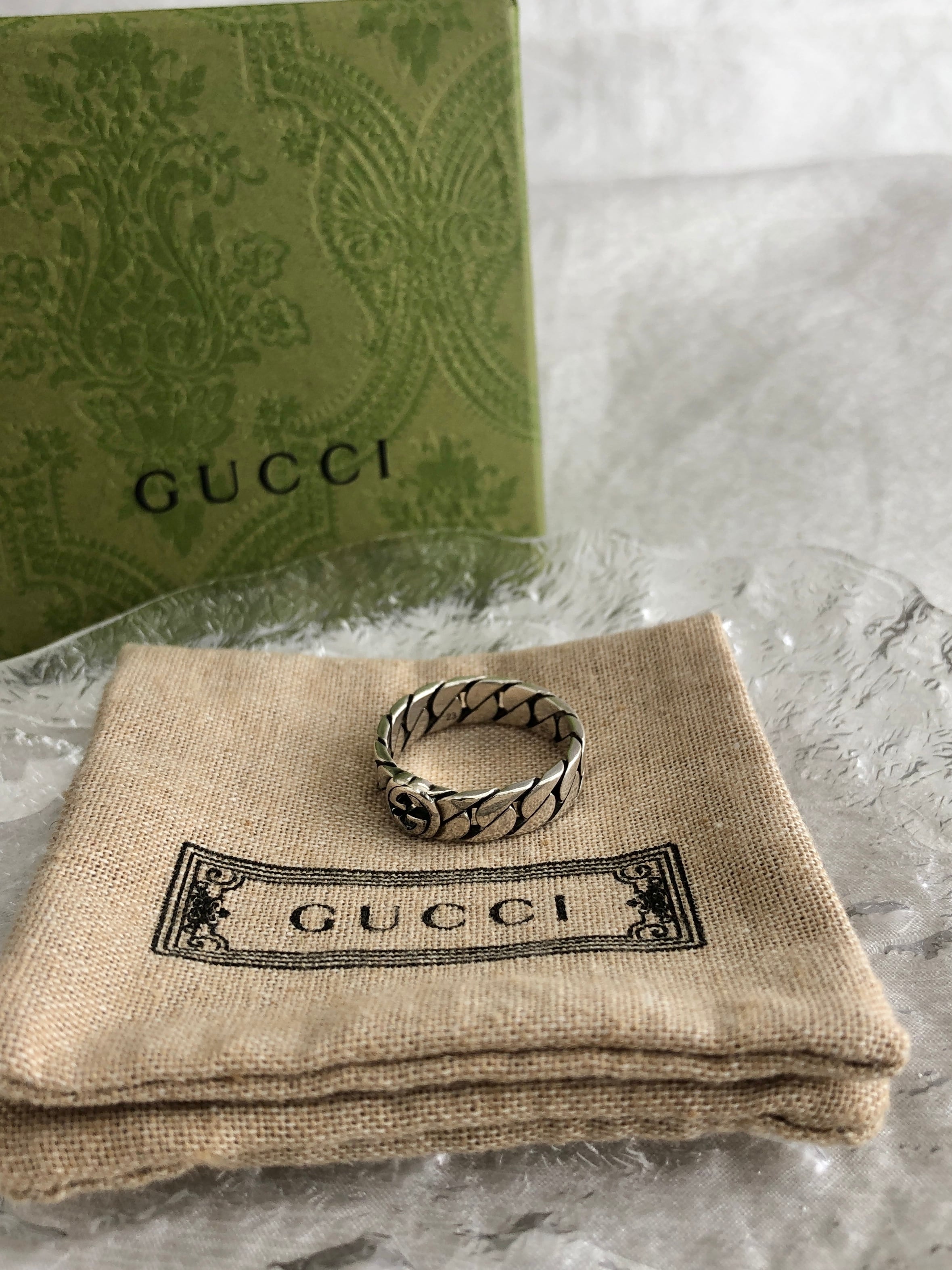 GUCCI グッチ 指輪 シルバー インターロッキング 925 チェーンリング