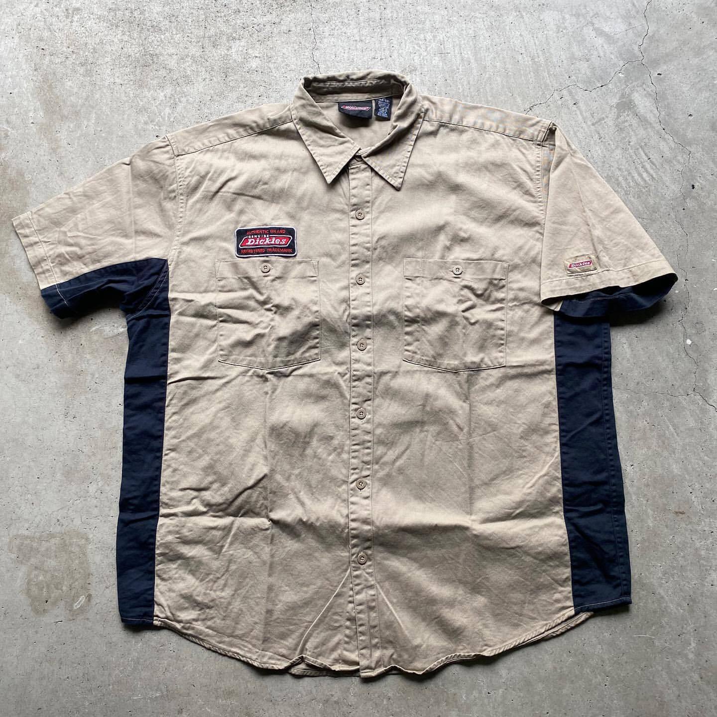 ディッキーズ Dickies 両面刺繍 半袖 ワークシャツ メンズXL /eaa327355