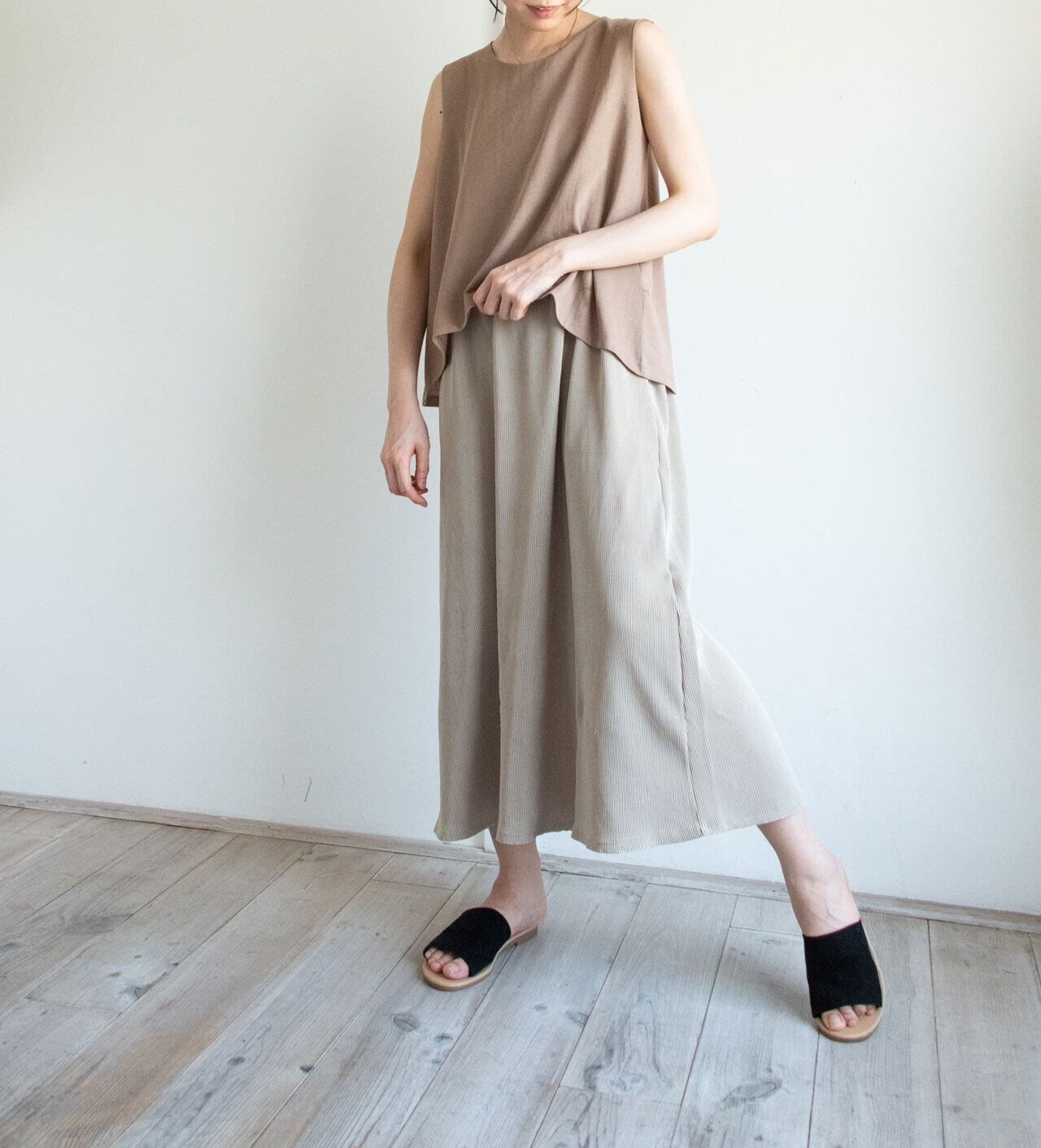 ジャージープリーツレイヤードOP_MCH