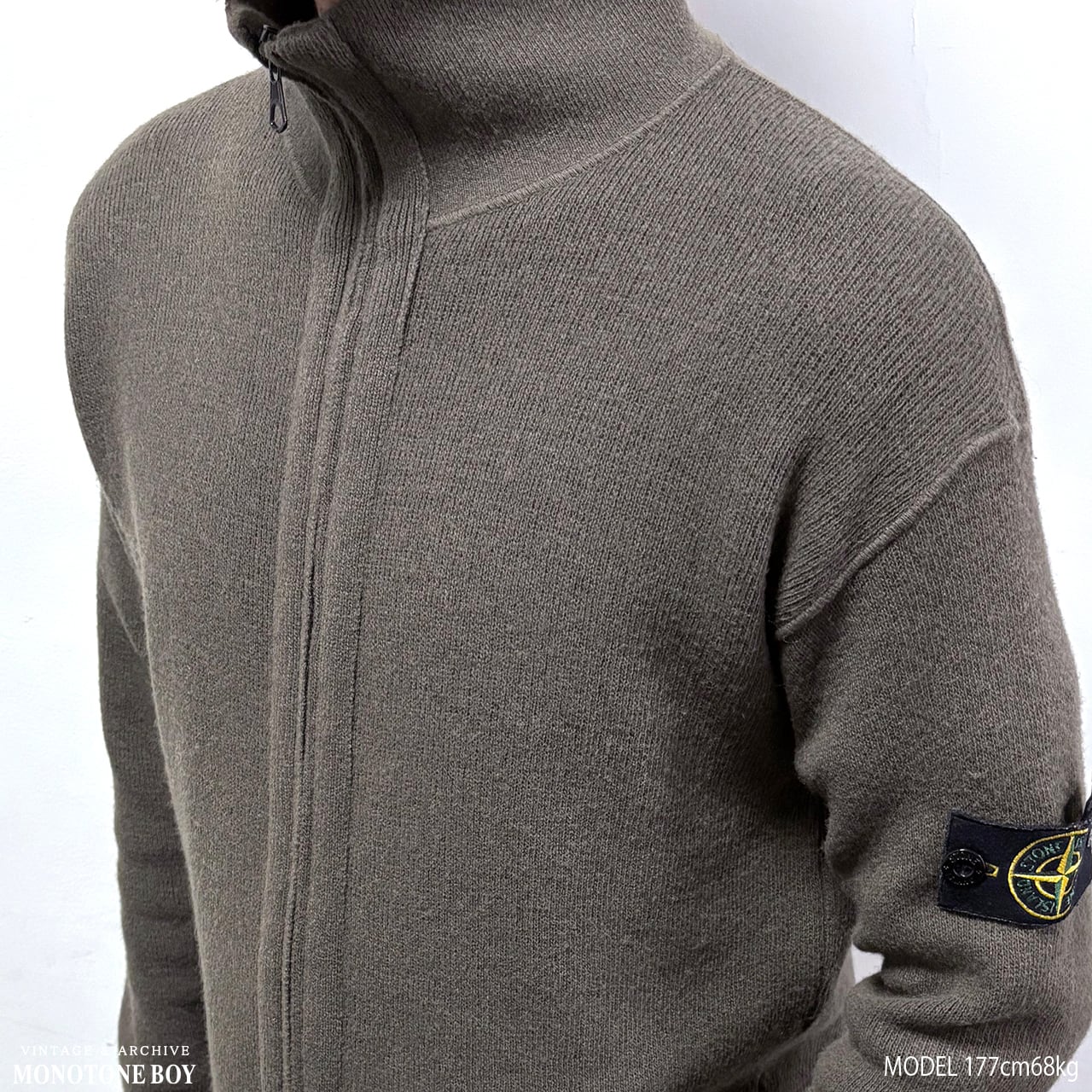 う*は様 希少　STONE  ストーンアイランド2005AW ウール STONE ISLAND 2005AW WOOL NYLON ZIP-UP DRIVER'S KNIT SWEATER