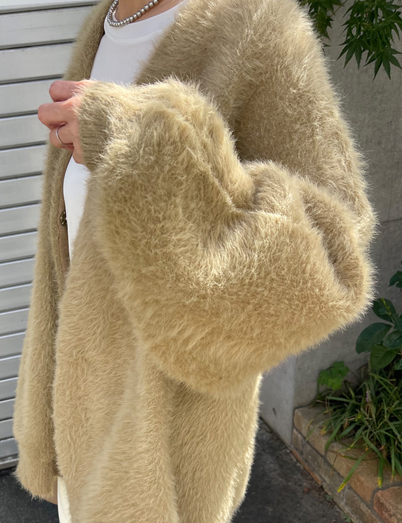 【25aw・あやの様着用】Viscose Over-fit Cardigan_Dark-Beige