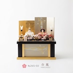 №26S-02 白鳳 二人飾り 黒塗 金彩立春 違い屏風 収納飾りセット thumbnail 1