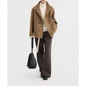 ボタンフロント ヒップ丈ジャケット af0438