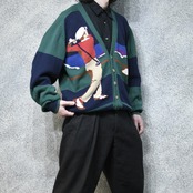 Hathaway golf design hand cardigan