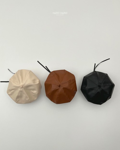 black［即納］paris leather beret hat / haro haro  25autumn 파리지앵 레더베레모