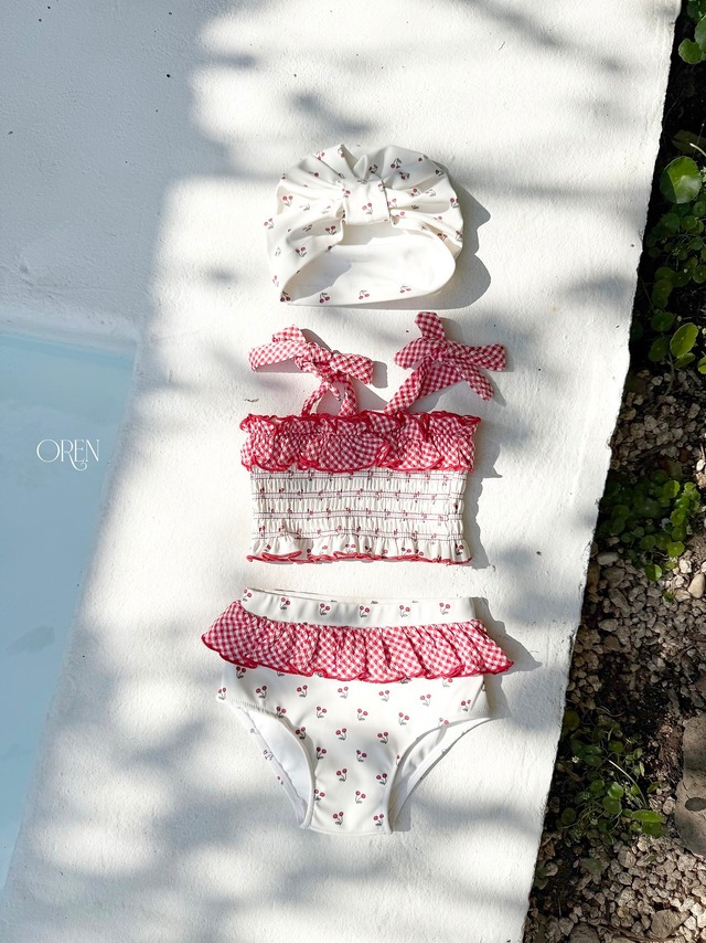※お洋服と同梱限定※【6/11〆予約】<OREN> Rochelle cherry swim cap