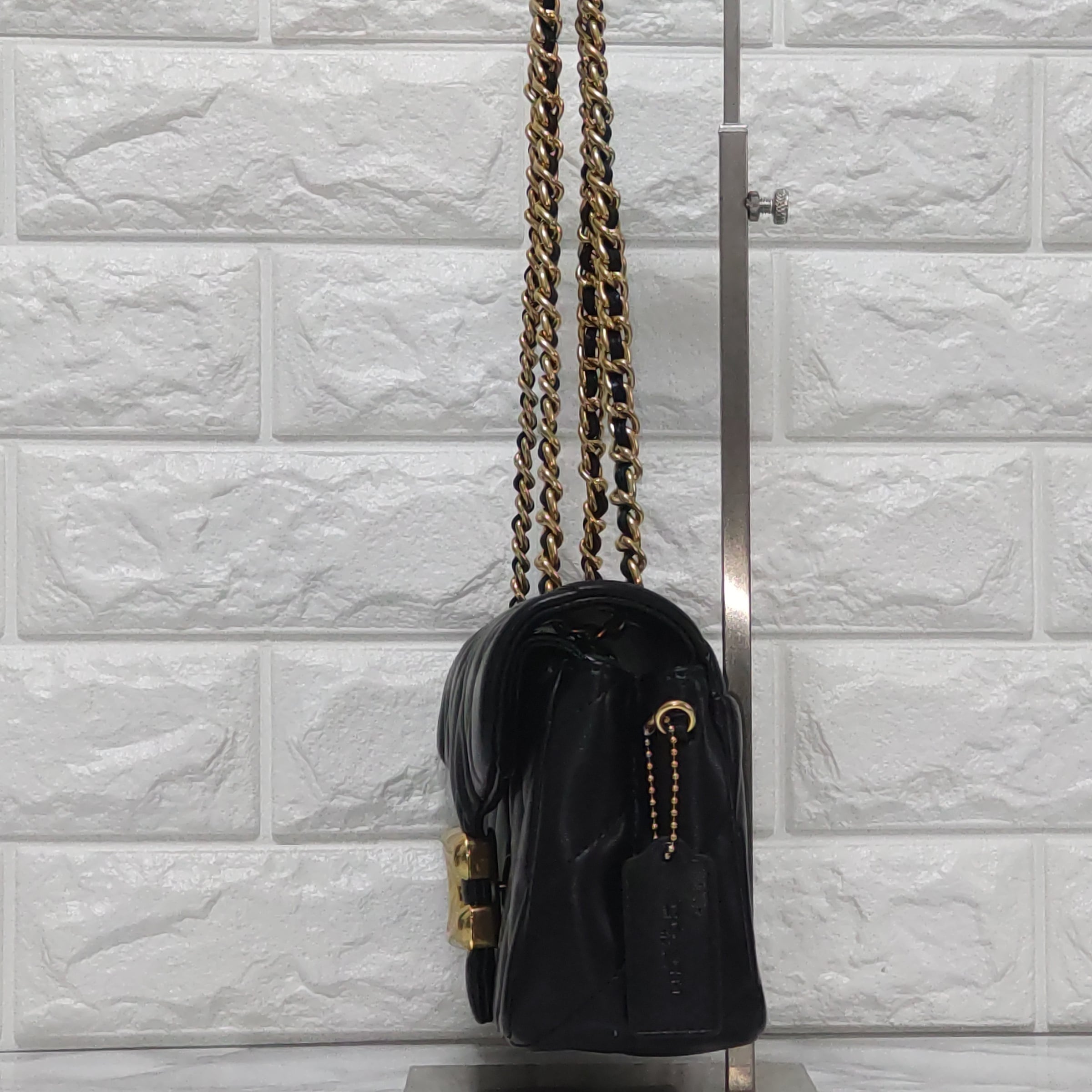 COACH コーチ タビー ショルダー バッグ 26 キルティング ブラック  