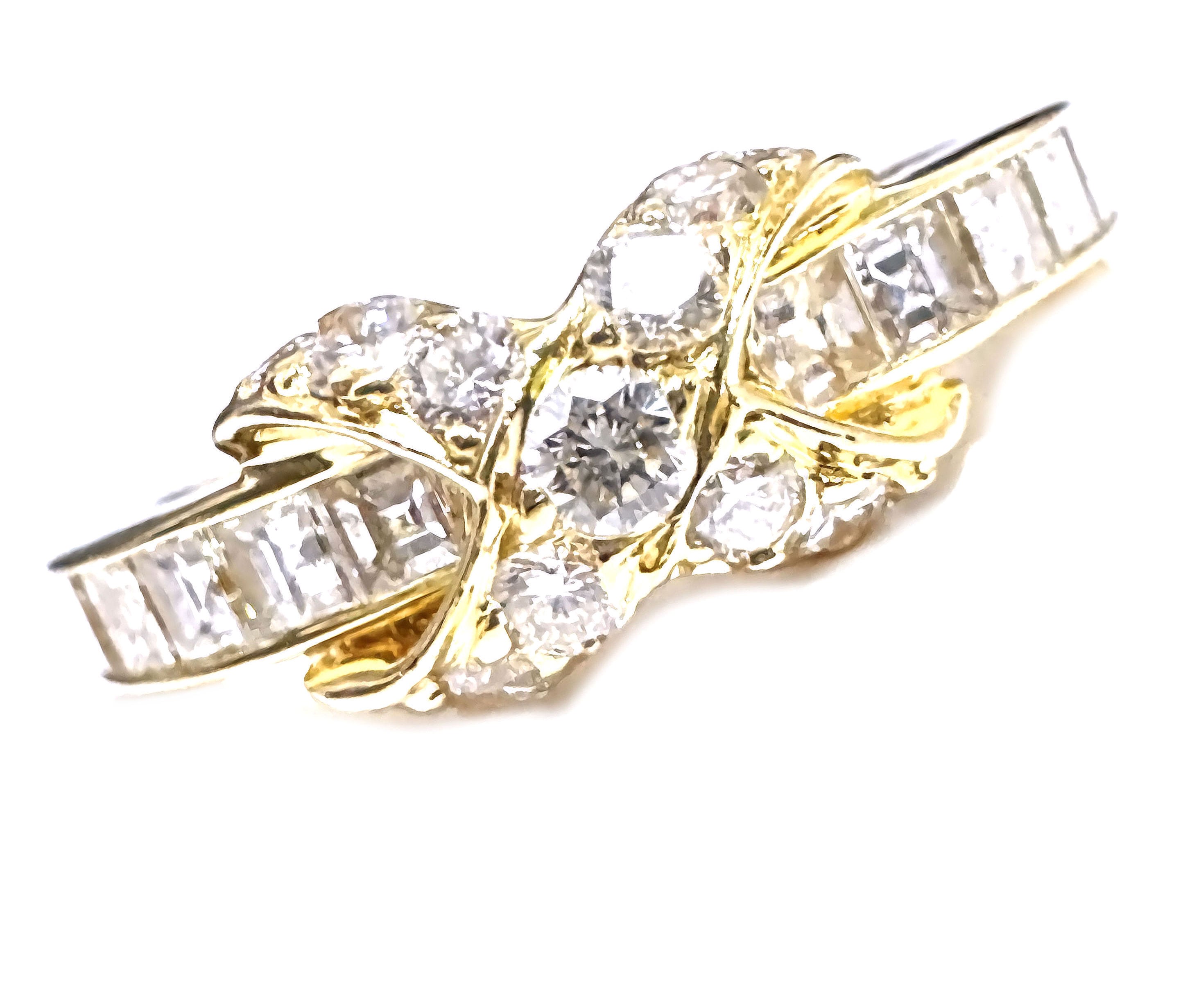 Tiffany ダイヤ　リング TIFFANY ティファニー K18 YG シグネチャー ダイヤモンド Xバンド