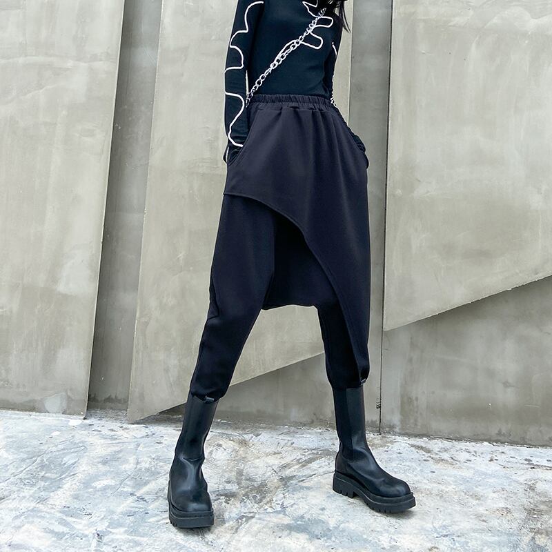 ブラックパンツ レディースカジュアルバギー ハイウェスト ラブタオタオダレンハウス73638442903