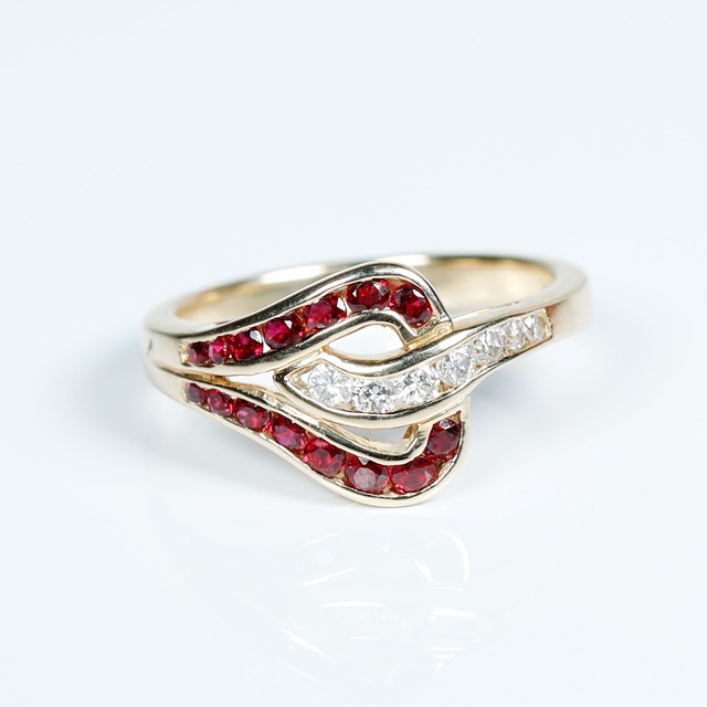 Ruby × Diamond 14K YG Ring #12.5 (used)