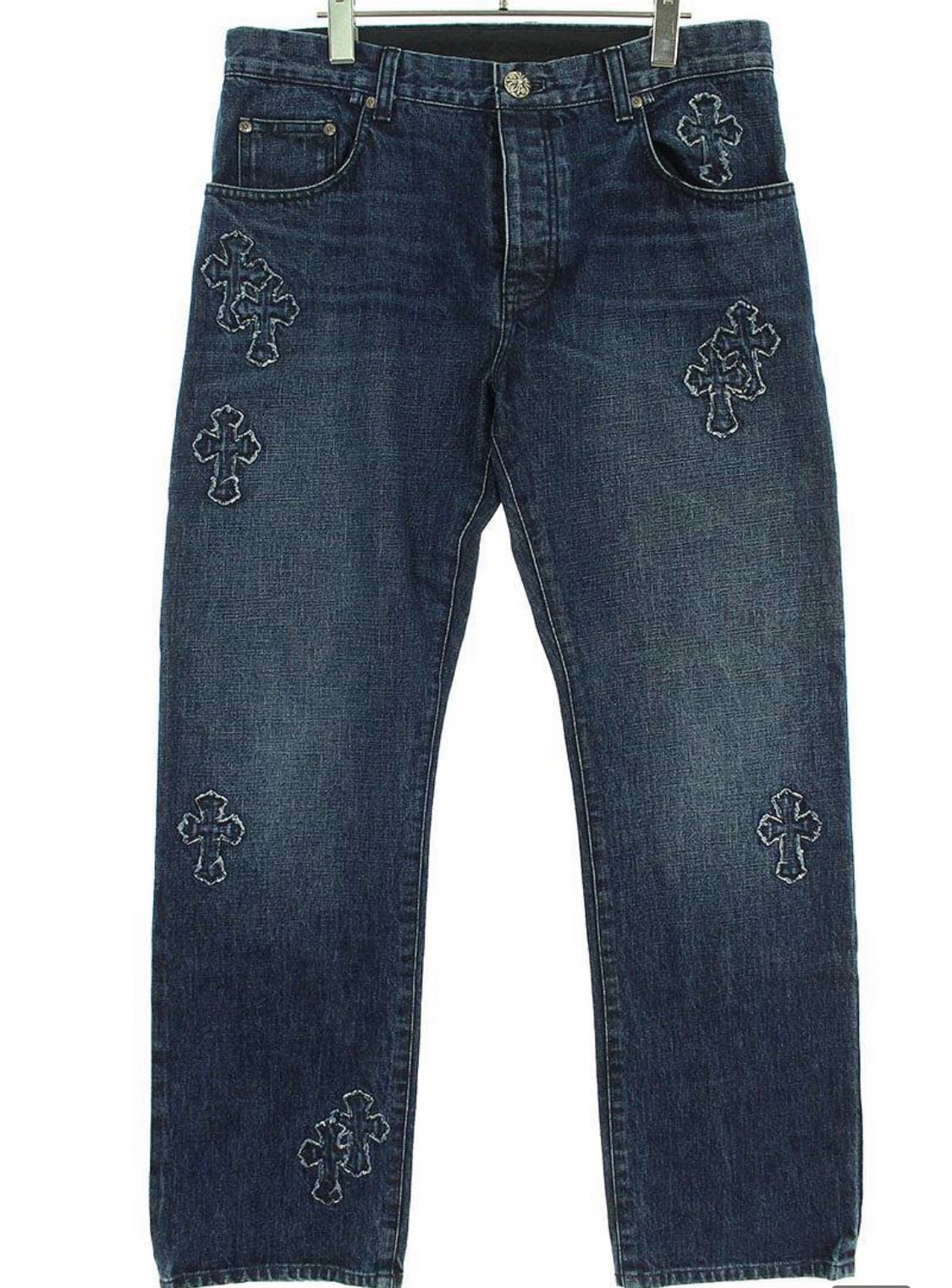 CHROME HEARTS クロムハーツ JEAN STRTLG FBRC クロスパッチ ウォッシュドデニムパンツ | chromehearts