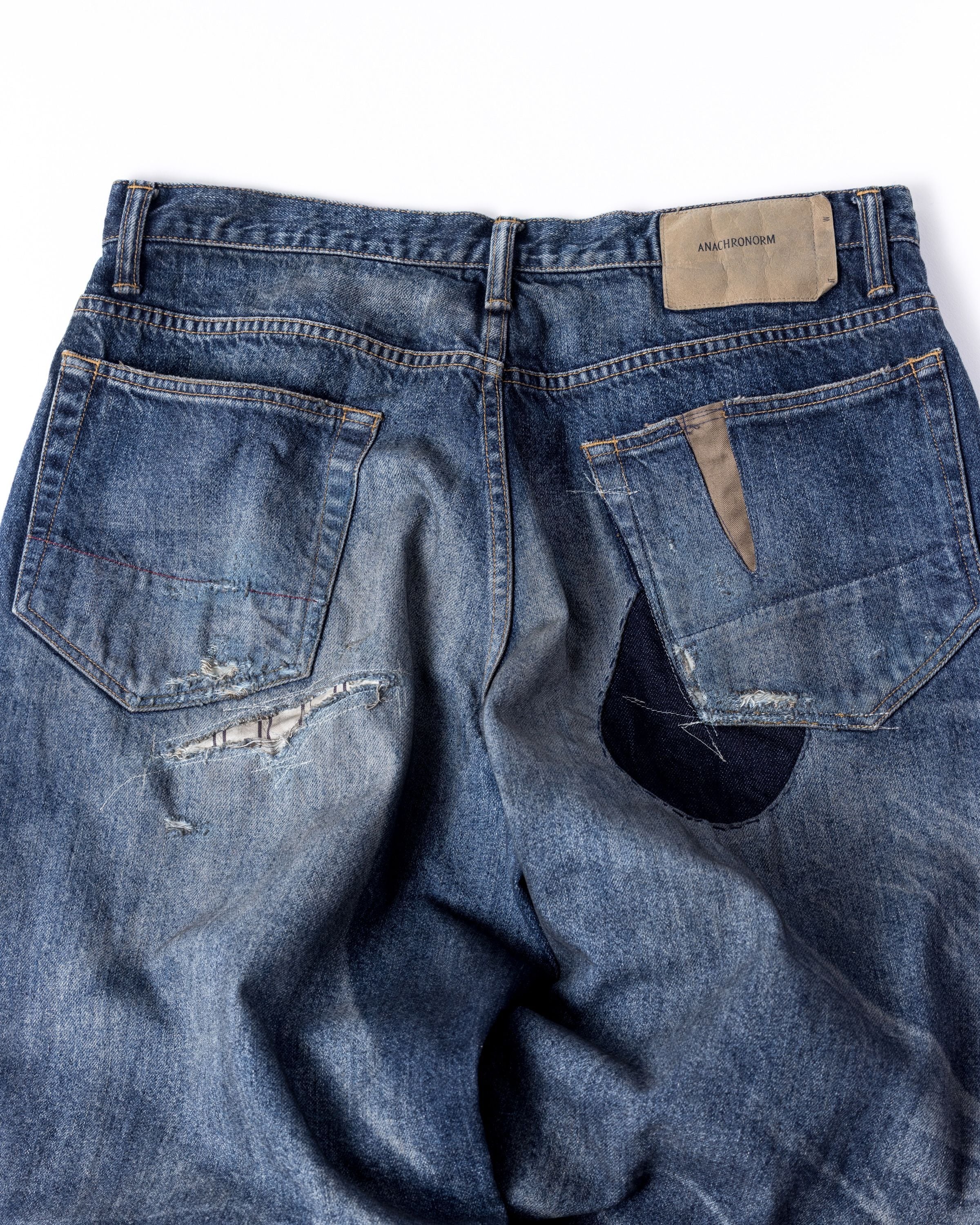 ANACHRONORM】REMAKED WIDE 5P DENIM PANTS - INDIGO | standlobby