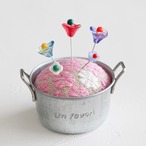 こぎん刺し　針山  梅の花　淡紅　【受注制作】　ピンクッション