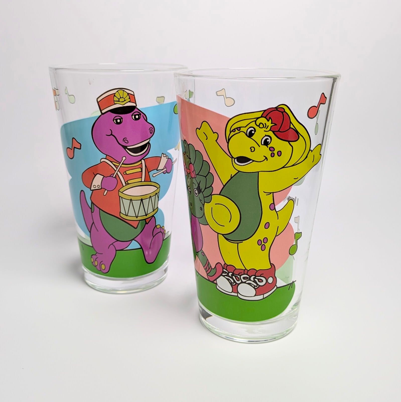 ♧ ♡再入荷♡【 AMERICAN PAIR GLASS / ペアグラス 】 『 Barney & Friends ( バーニー&フレンズ ) 』ガラス / コップ / ペアグラスセット 〚アメリカン雑貨 アメトイ〛