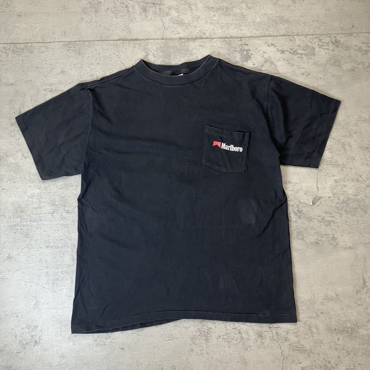 L相当】90s USA製 Marlboro Wild West Collection ポケットTシャツ