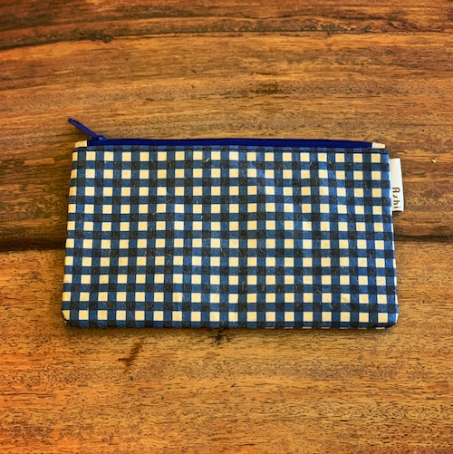 Ashi｜亜紙 Flat Pouch M＊Kroma Blue 紙ポーチ クロマー メッシュ